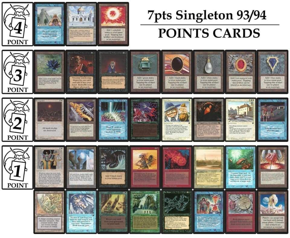 7pts Singleton Points Cards